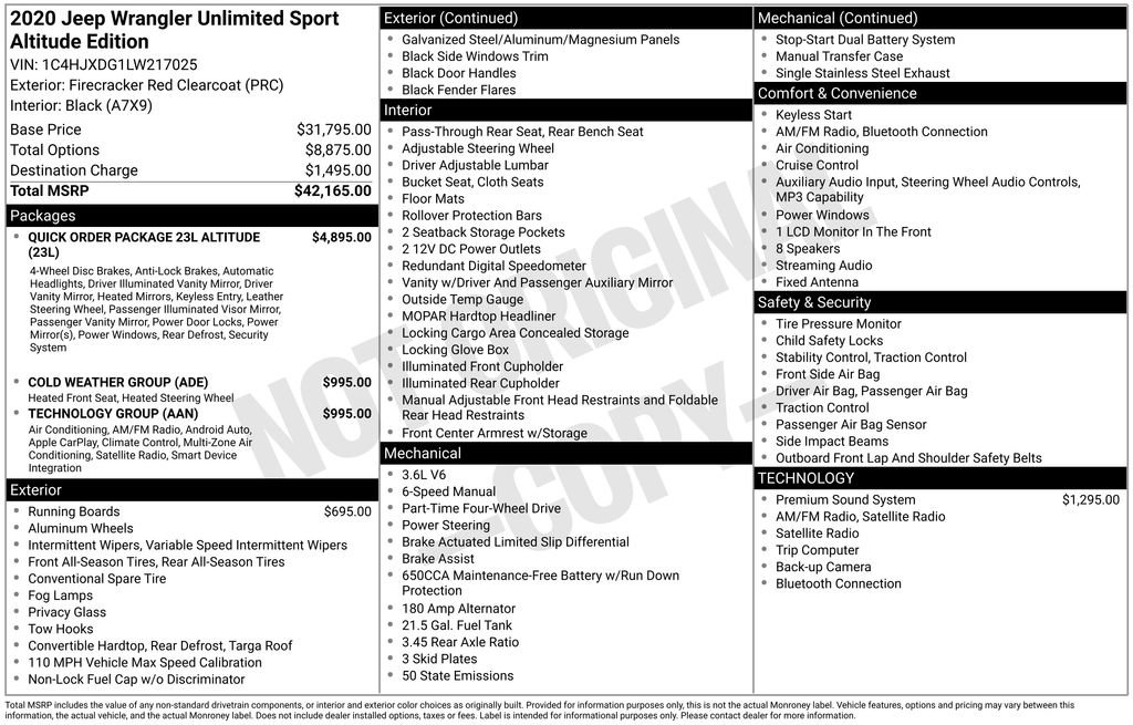 Used 2020 Jeep Wrangler Unlimited Sport image 32