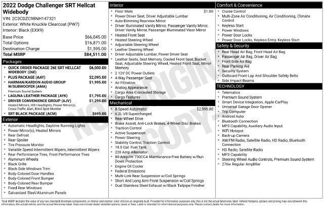 Used 2022 Dodge Challenger SRT Hellcat RWD image 41