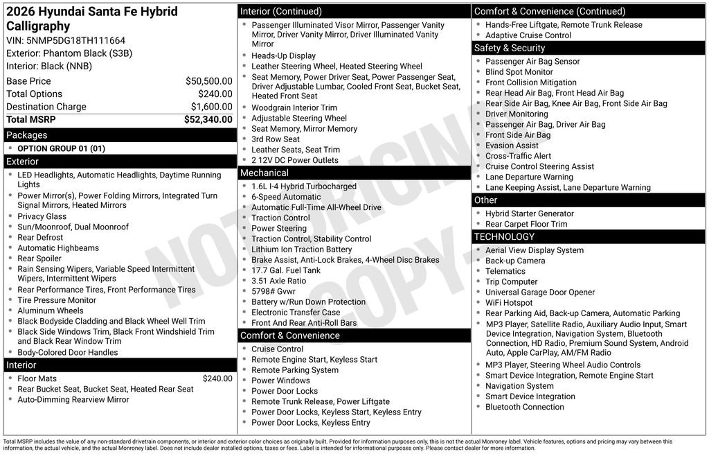 Certified 2026 Hyundai Santa Fe Calligraphy AWD/4WD image 5