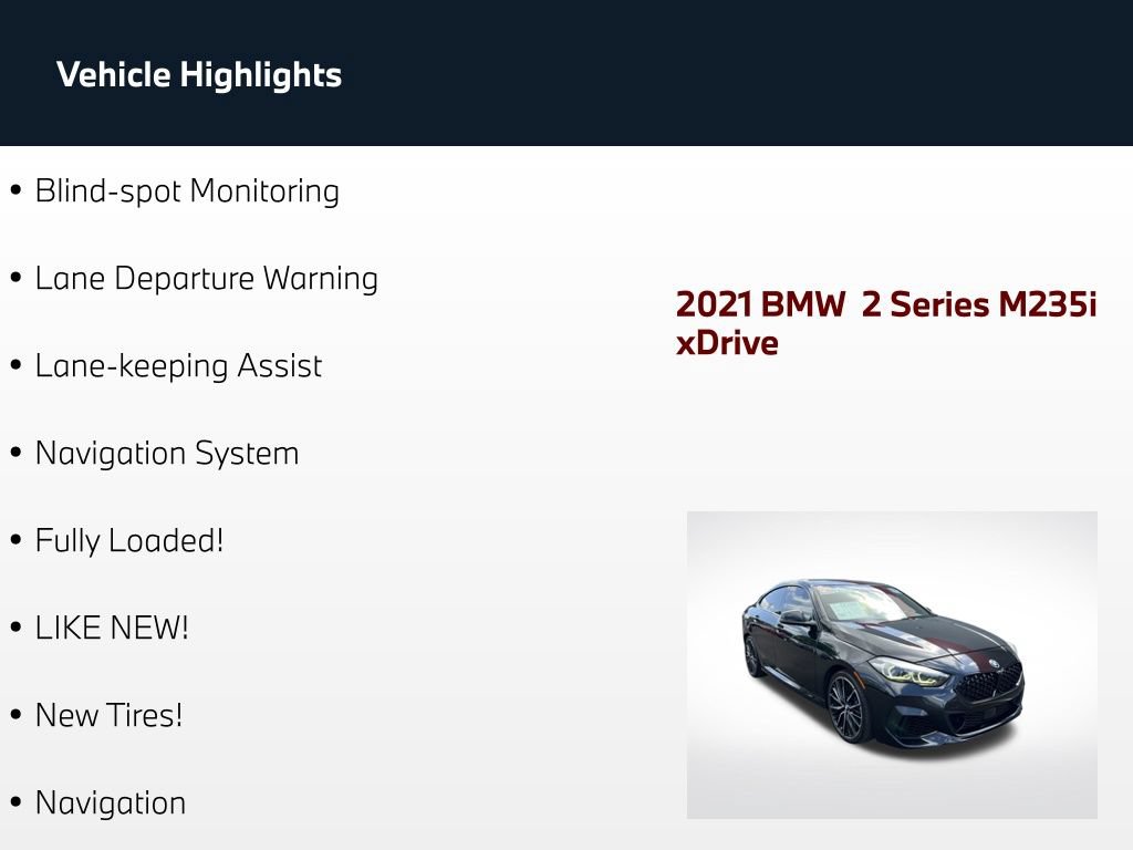 Used 2021 BMW M235i xDrive Gran Coupe w/ Shadowloine Package AWD/4WD image 4