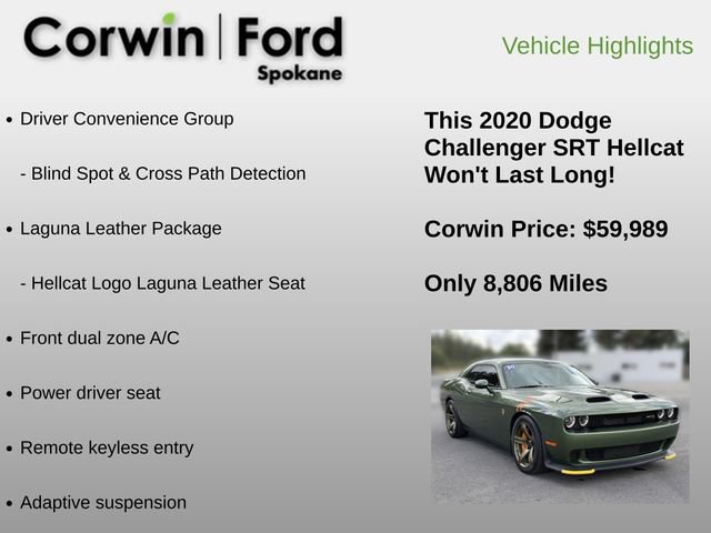 Used 2020 Dodge Challenger SRT Hellcat w/ Plus Package RWD image 12