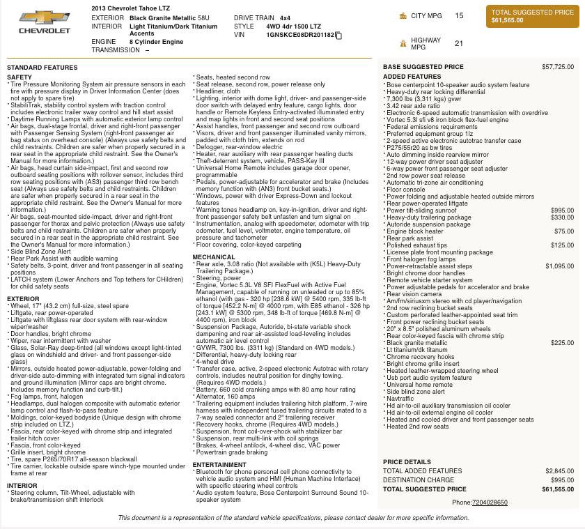 Used 2013 Chevrolet Tahoe LTZ image 2