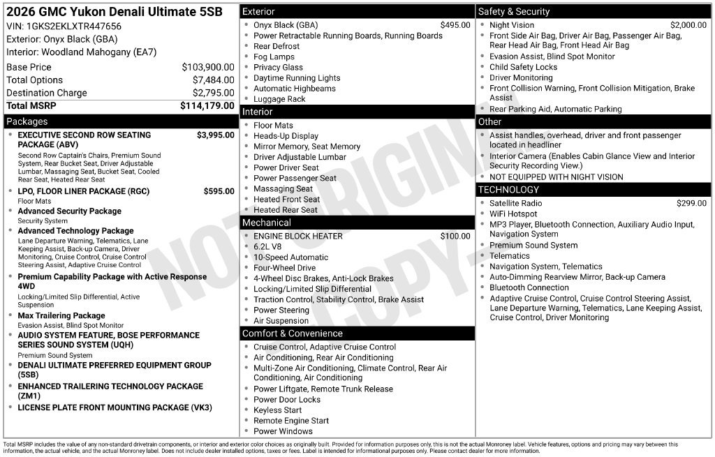New 2026 GMC Yukon Denali Ultimate AWD/4WD image 58