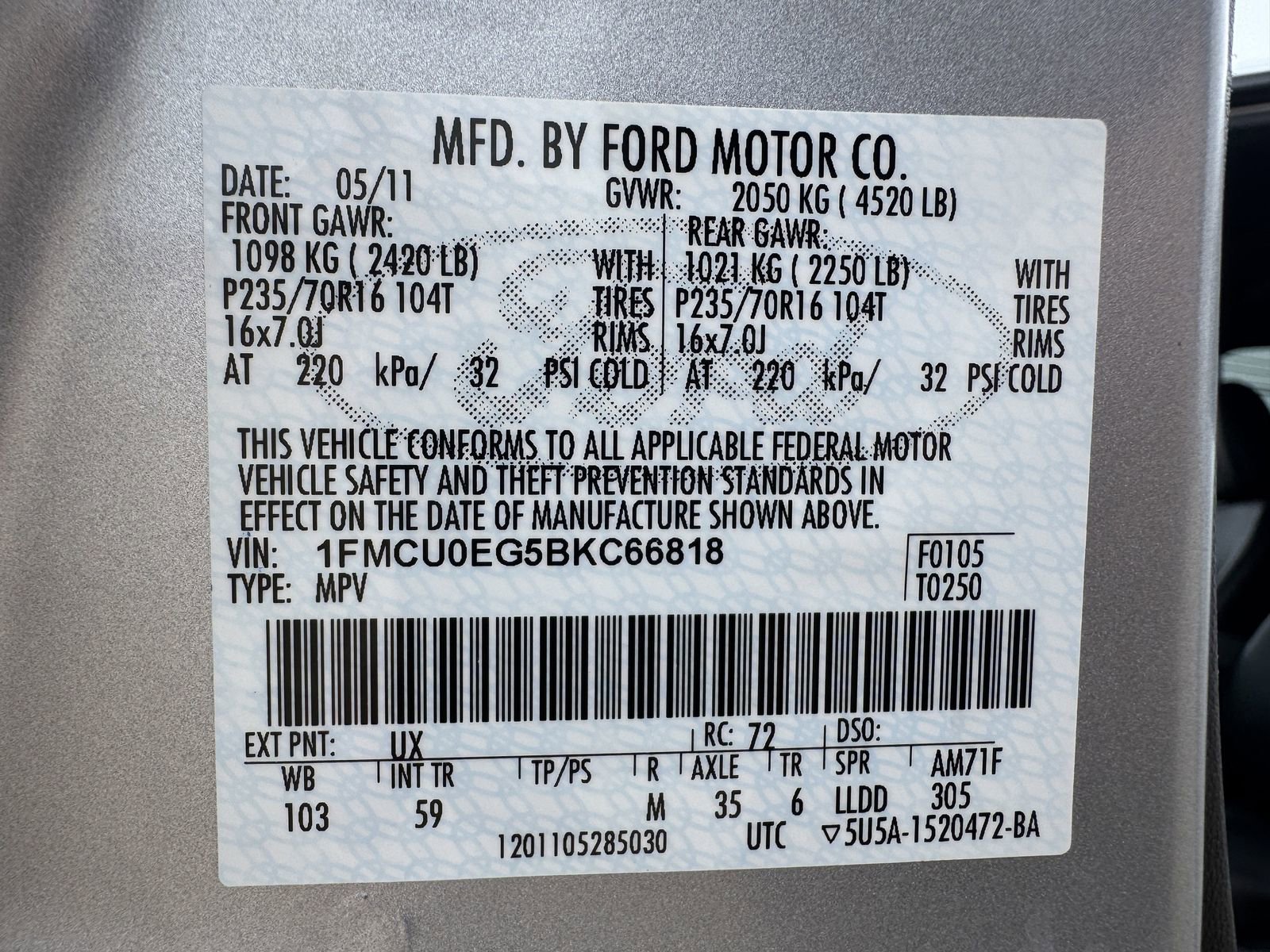 Used 2011 Ford Escape Limited w/ 301A Rapid Spec Order Code FWD image 27