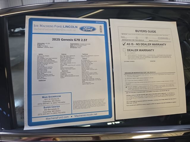 Used 2025 Genesis G70 2.5T RWD image 31