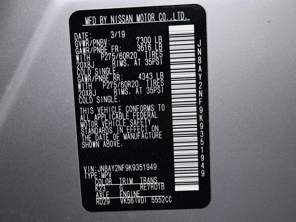 Used 2019 Nissan Armada Platinum w/ Captain's Chairs Package image 42