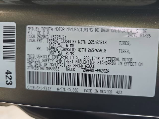 New 2026 Toyota Tacoma TRD Sport image 33