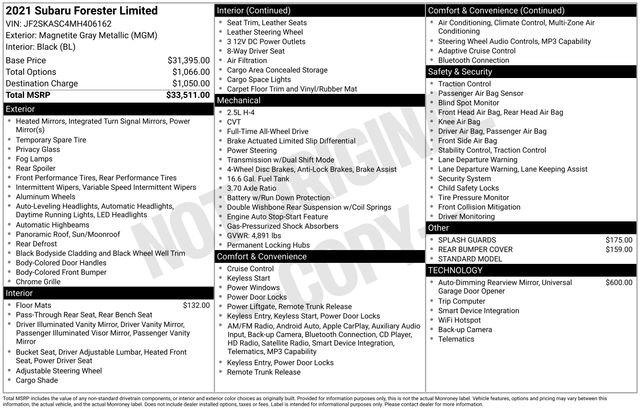 Used 2021 Subaru Forester Limited image 35