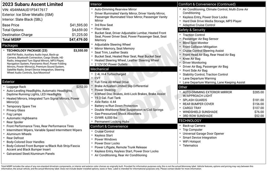 Used 2023 Subaru Ascent Limited w/ Technology Package image 3