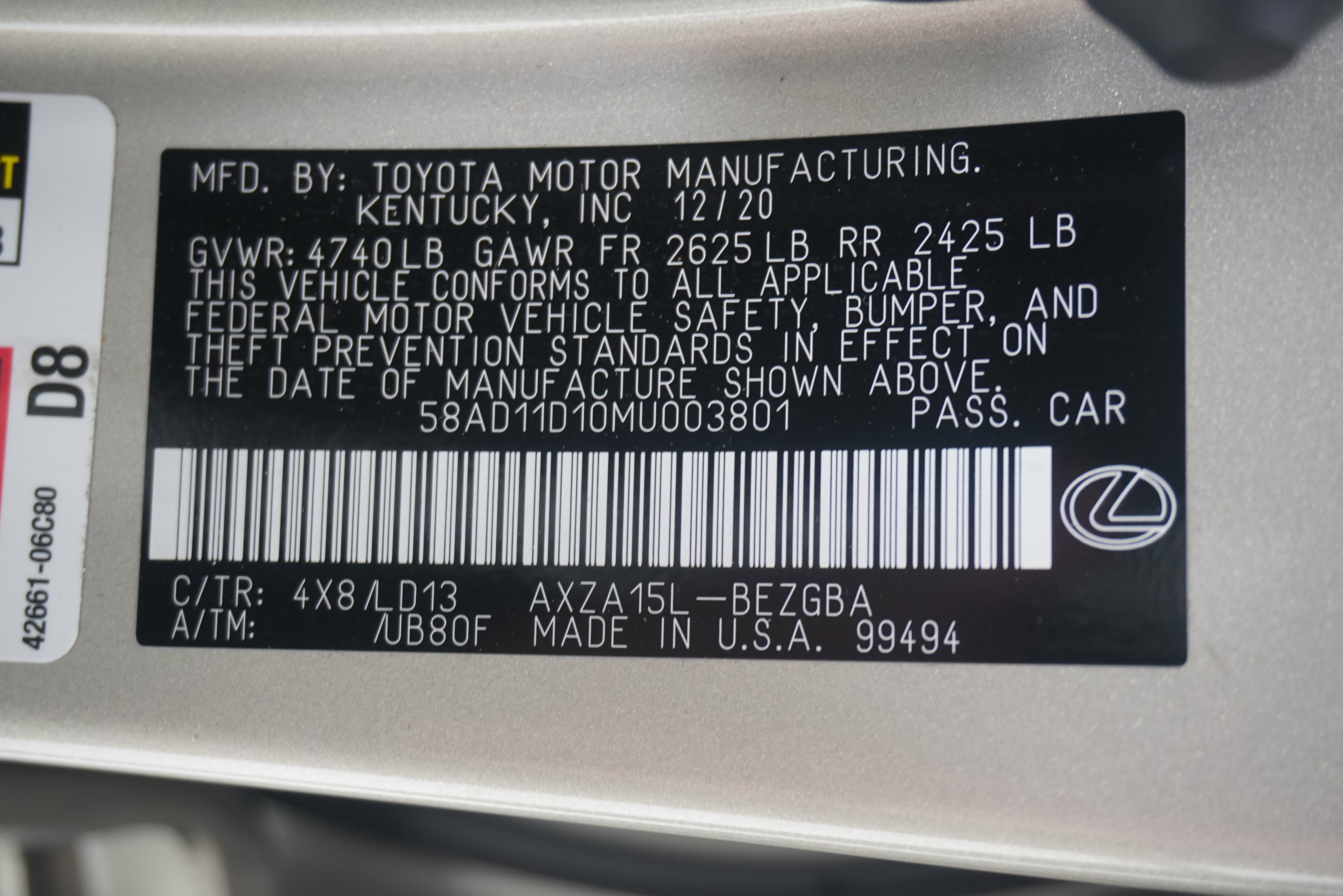Used 2021 Lexus ES 250 w/ Premium Package AWD/4WD image 37