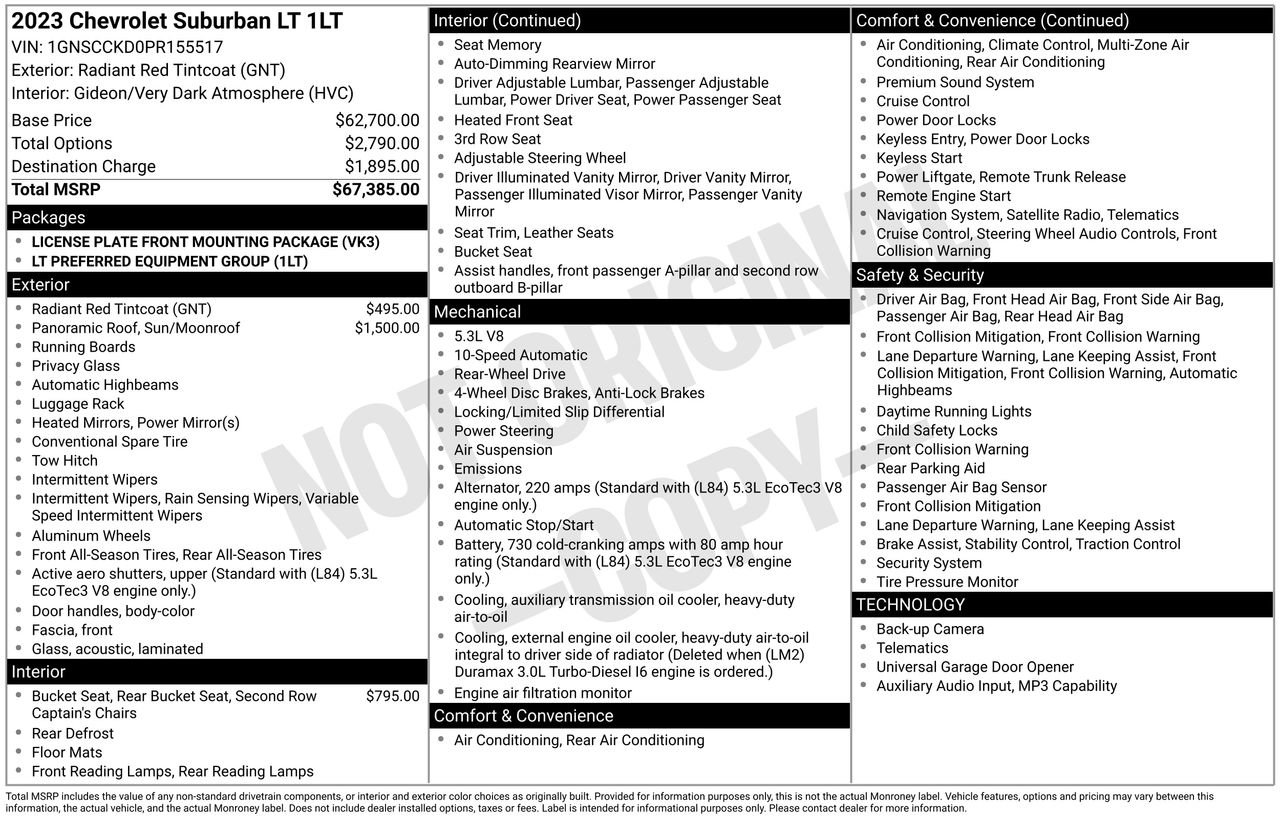 Used 2023 Chevrolet Suburban LT RWD image 28