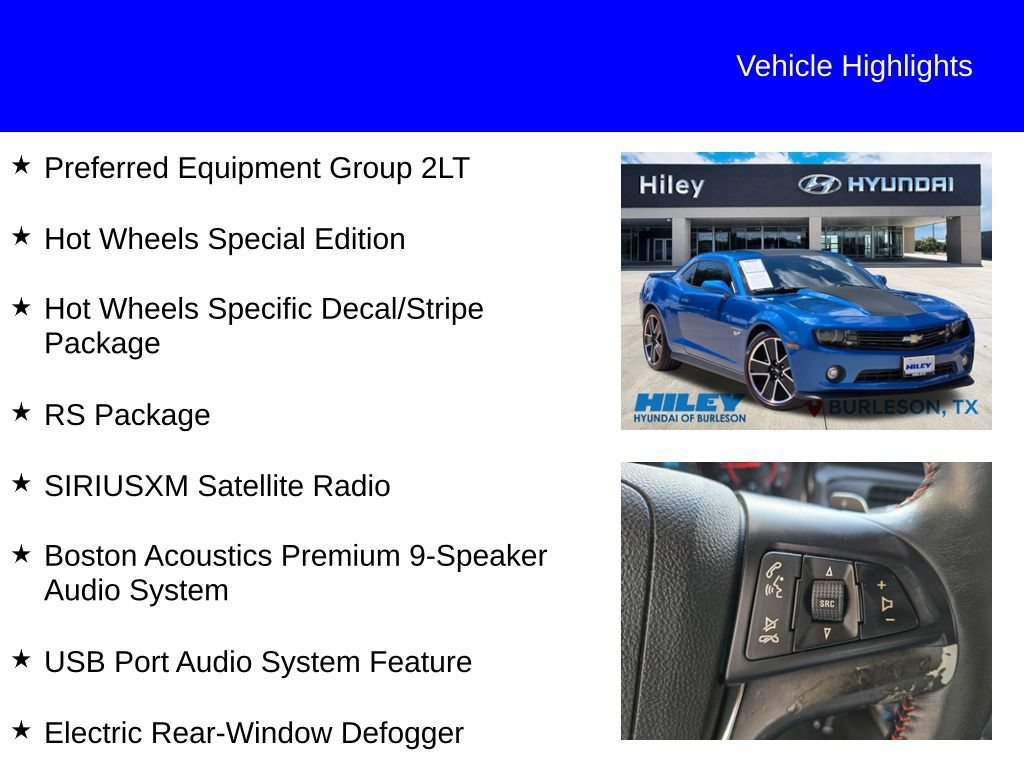 Used 2013 Chevrolet Camaro LT w/ Hot Wheels Special Edition RWD image 9