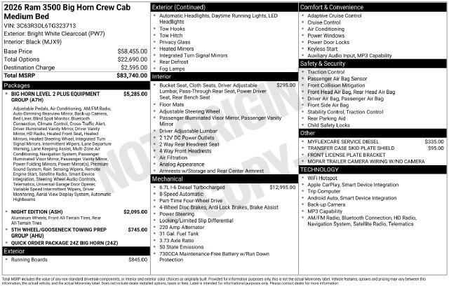 New 2026 RAM 3500 Big Horn AWD/4WD image 40