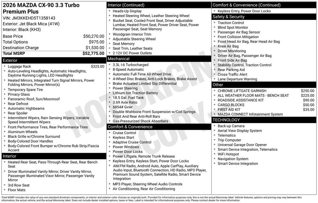 New 2026 MAZDA CX-90 3.3 Turbo w/ Premium Plus Pkg image 36