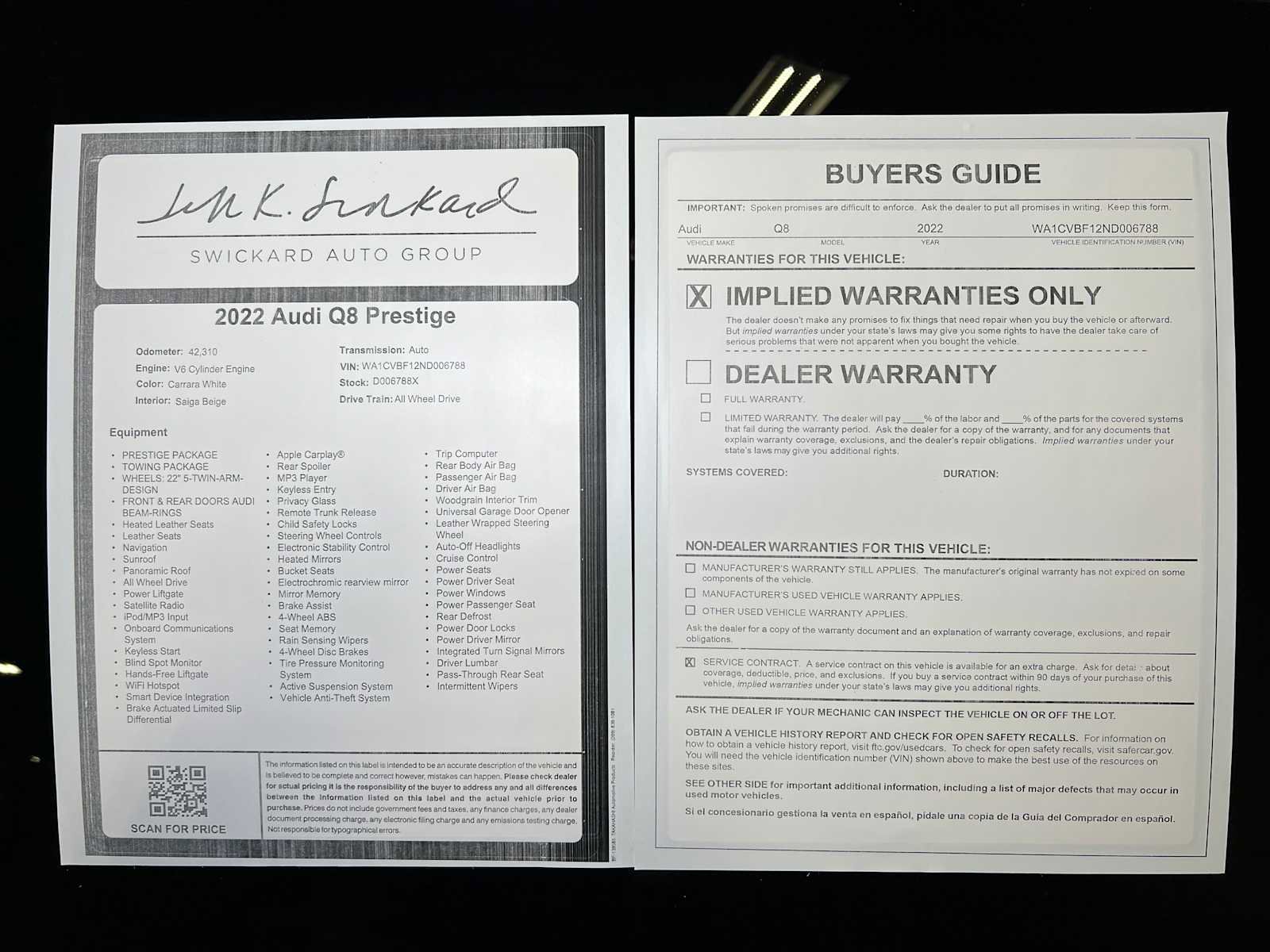 Used 2022 Audi Q8 Prestige image 46