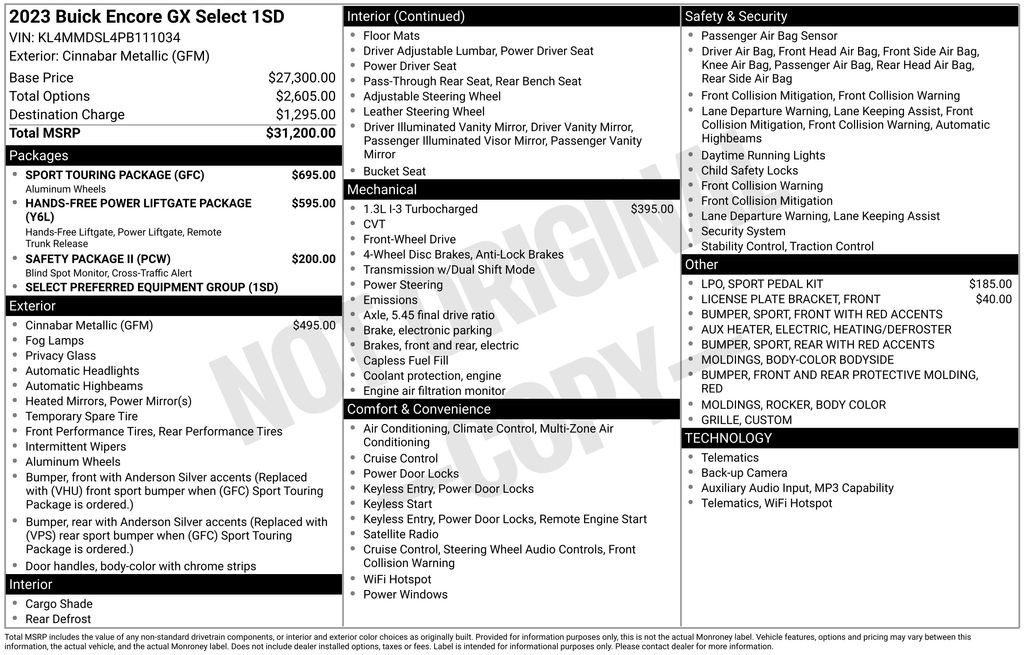 Used 2023 Buick Encore GX Select w/ Sport Touring Package FWD image 5
