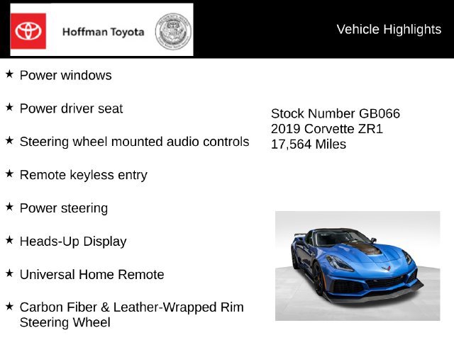 Used 2019 Chevrolet Corvette ZR1 RWD image 28