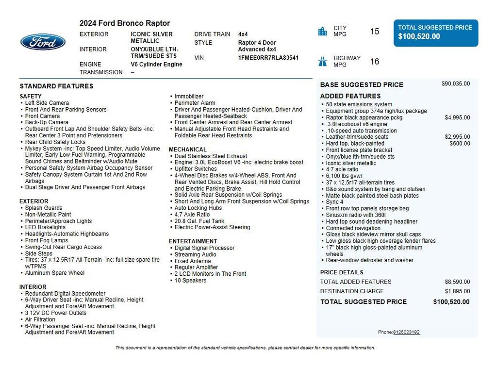 Used 2024 Ford Bronco Raptor image 38