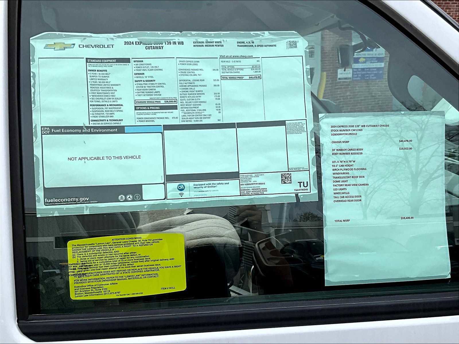 New 2024 Chevrolet Express 3500 w/ Power Convenience Package image 18