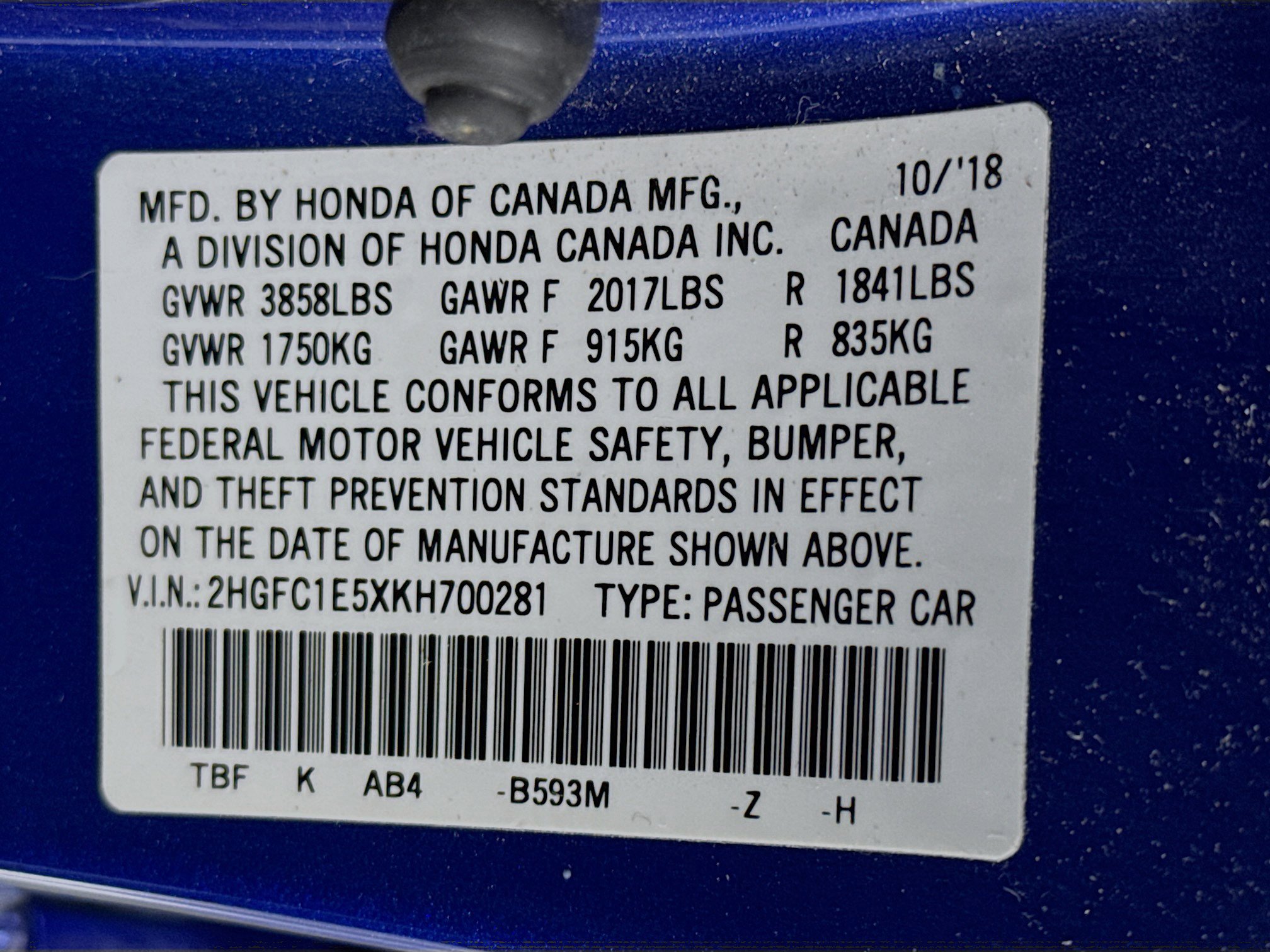 Certified 2019 Honda Civic Si image 31