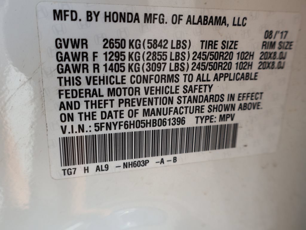 Certified 2017 Honda Pilot Elite image 37