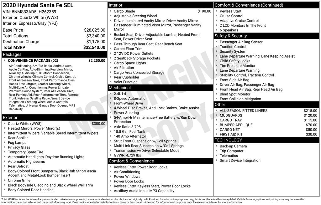 Used 2020 Hyundai Santa Fe SEL w/ Convenience Package image 5