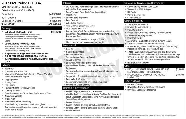 Used 2017 GMC Yukon SLE w/ SLE Value Package image 4