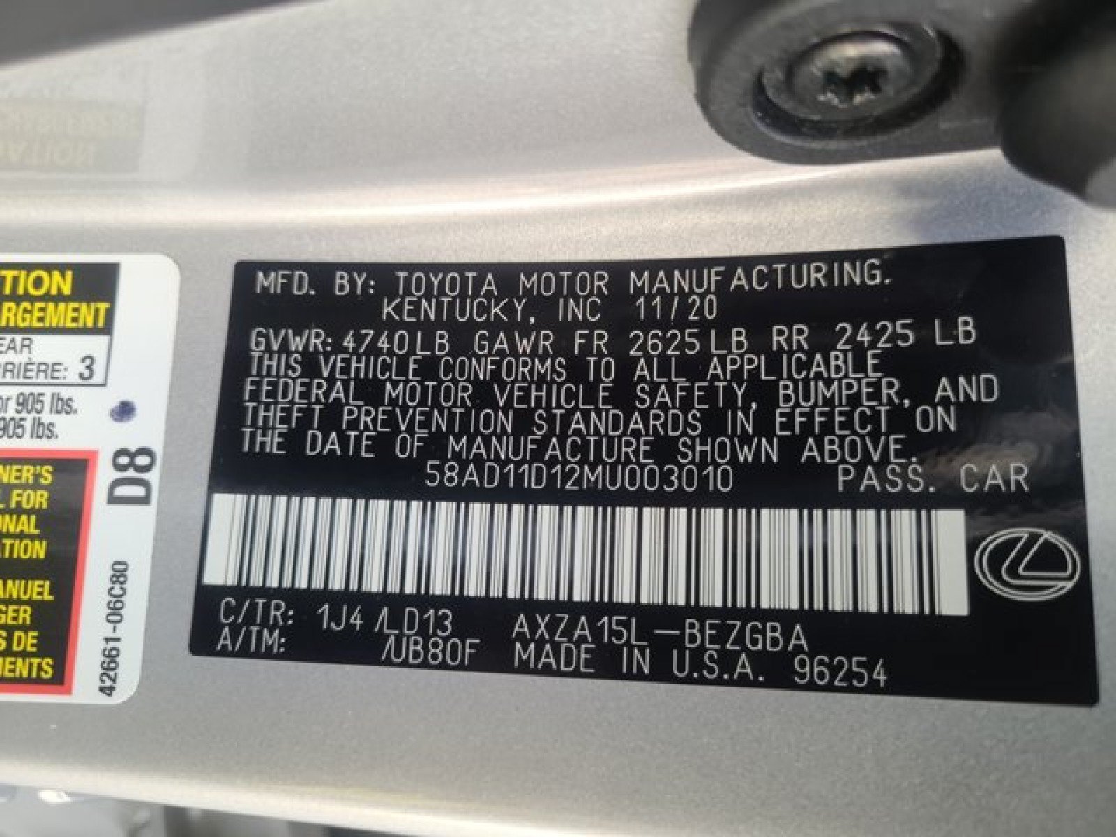 Used 2021 Lexus ES 250 w/ Premium Package AWD/4WD image 24