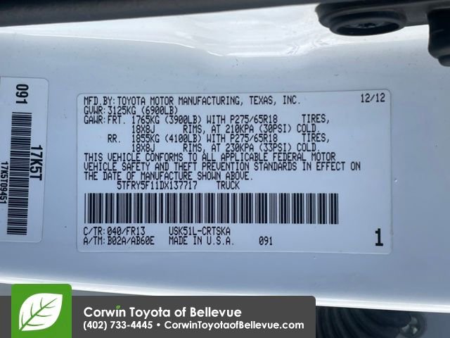 Used 2013 Toyota Tundra 2WD Double Cab w/ TRD Off-Road Pkg image 16