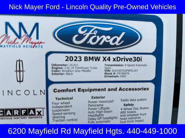 Used 2023 BMW X4 xDrive30i w/ M Sport Package image 24