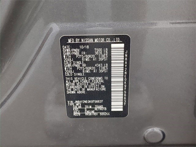 Used 2019 Nissan Armada Platinum w/ Captain's Chairs Package image 24