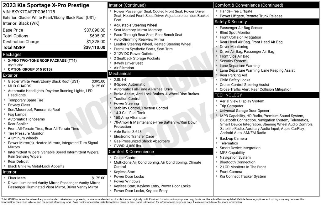 Certified 2023 Kia Sportage X-Pro Prestige AWD/4WD image 39