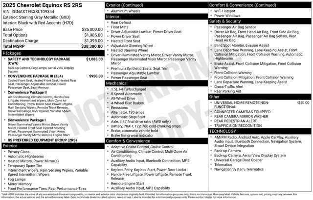 Certified 2025 Chevrolet Equinox RS w/ Safety and Technology Package AWD/4WD image 24