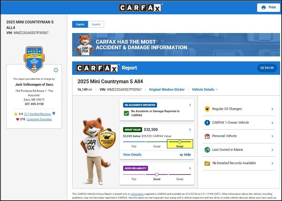 Used 2025 MINI Cooper Countryman S w/ Comfort Package Max AWD/4WD image 12