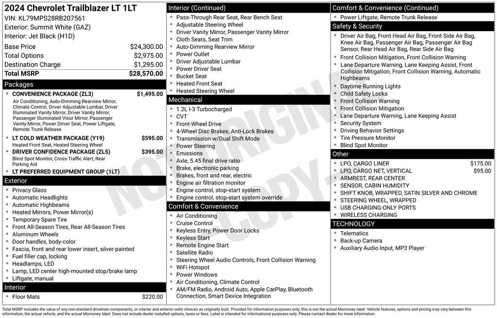 Used 2024 Chevrolet TrailBlazer LT w/ Convenience Package image 11