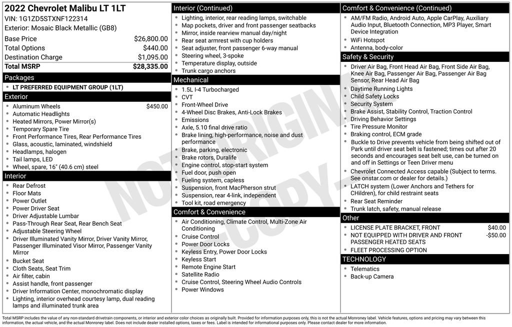 Used 2022 Chevrolet Malibu LT FWD image 30