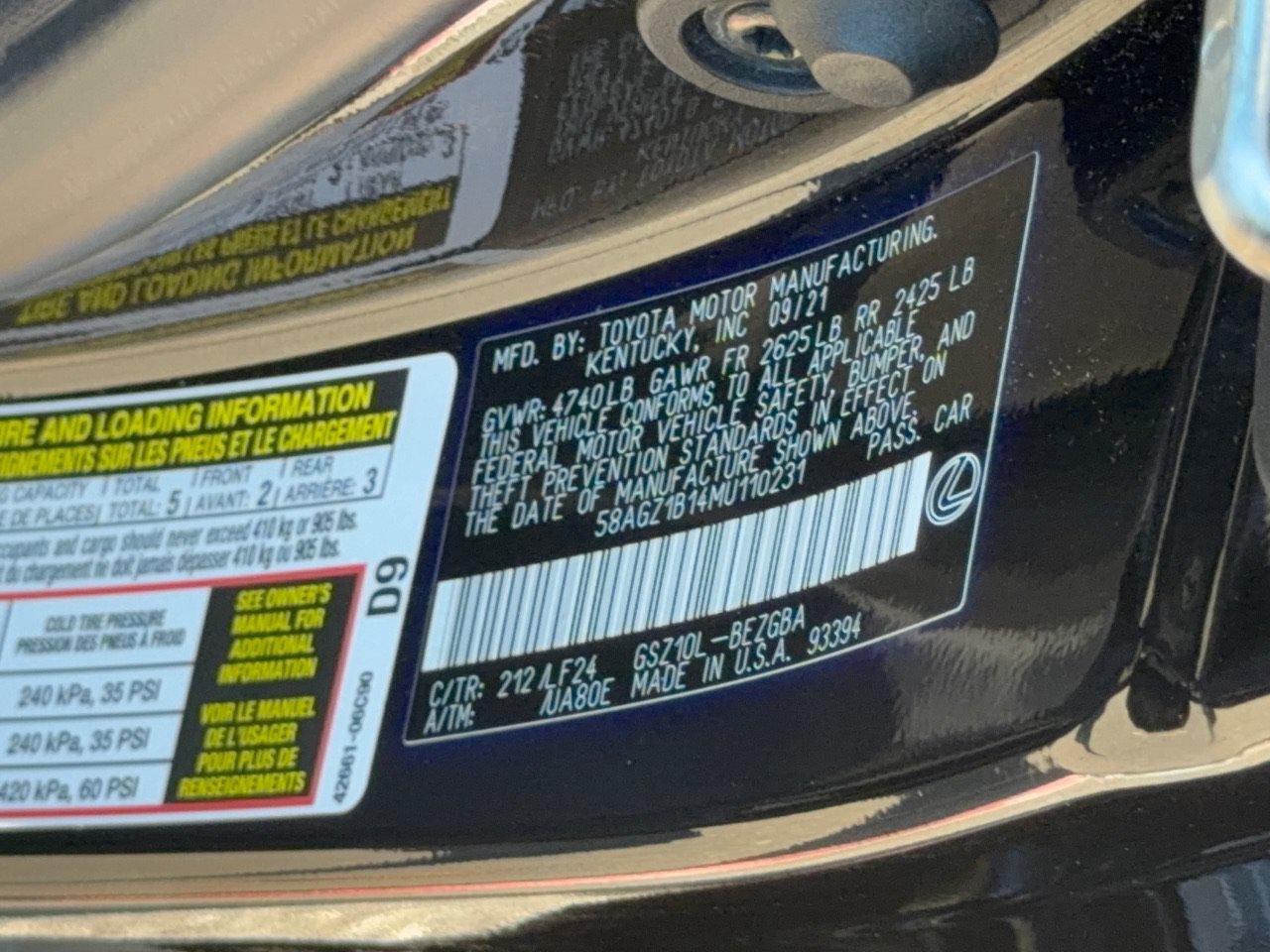 Used 2021 Lexus ES 350 F Sport w/ Accessory Package FWD image 28