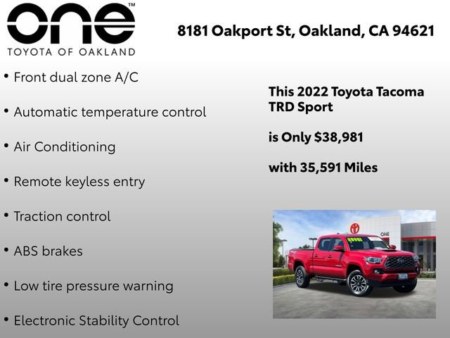 Certified 2022 Toyota Tacoma TRD Sport w/ TRD Premium Sport Package AWD/4WD image 6