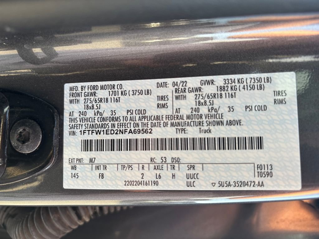 Used 2022 Ford F150 XLT w/ Equipment Group 302A High image 34