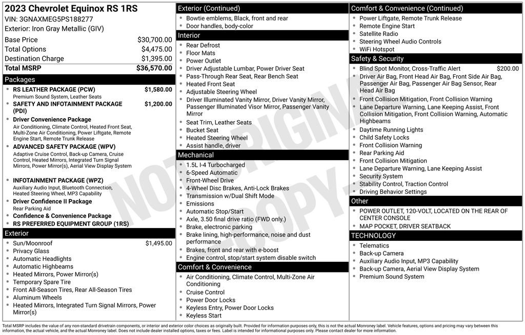 Used 2023 Chevrolet Equinox RS w/ RS Leather Package FWD image 52