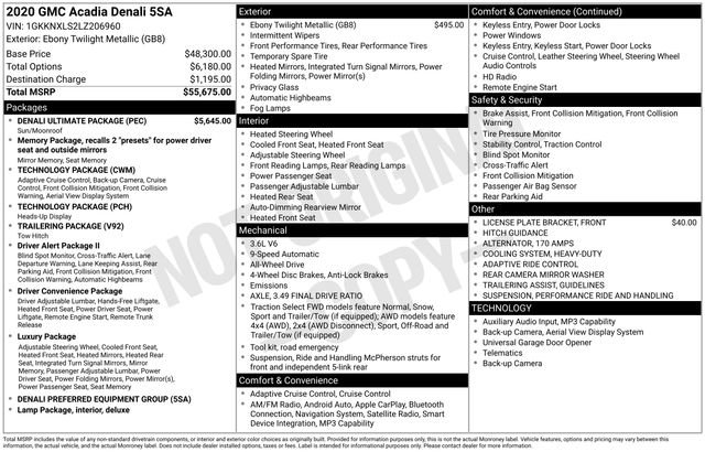 Used 2020 GMC Acadia Denali w/ Denali Ultimate Package AWD/4WD image 14
