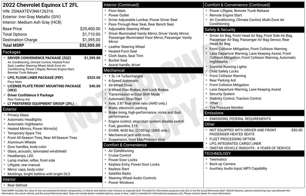 Used 2022 Chevrolet Equinox LT w/ Driver Convenience Package image 15