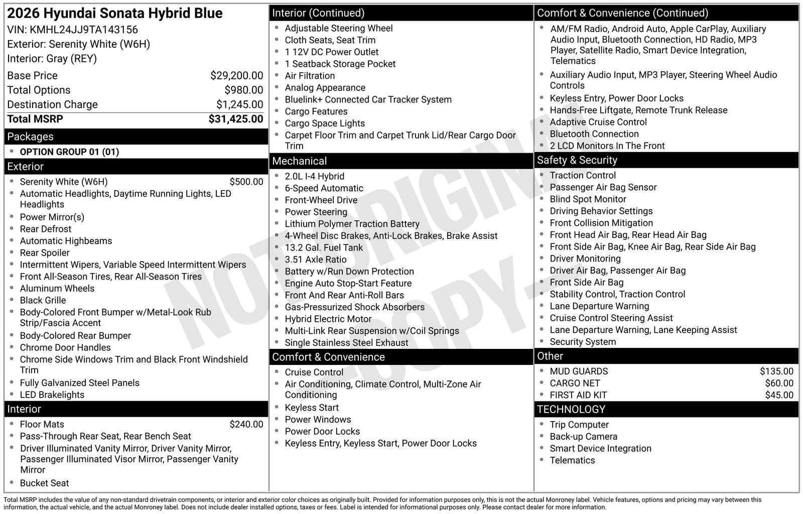 New 2026 Hyundai Sonata Blue image 8