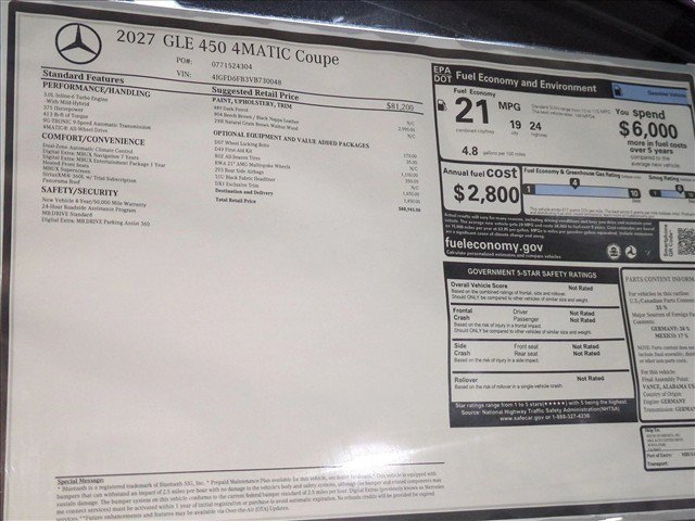 New 2027 Mercedes-Benz GLE 450 4MATIC Coupe image 16