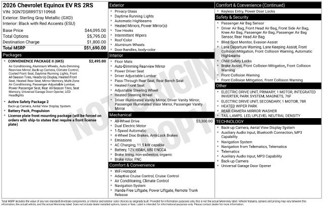 Certified 2026 Chevrolet Equinox EV RS w/ Convenience Package II AWD/4WD image 35