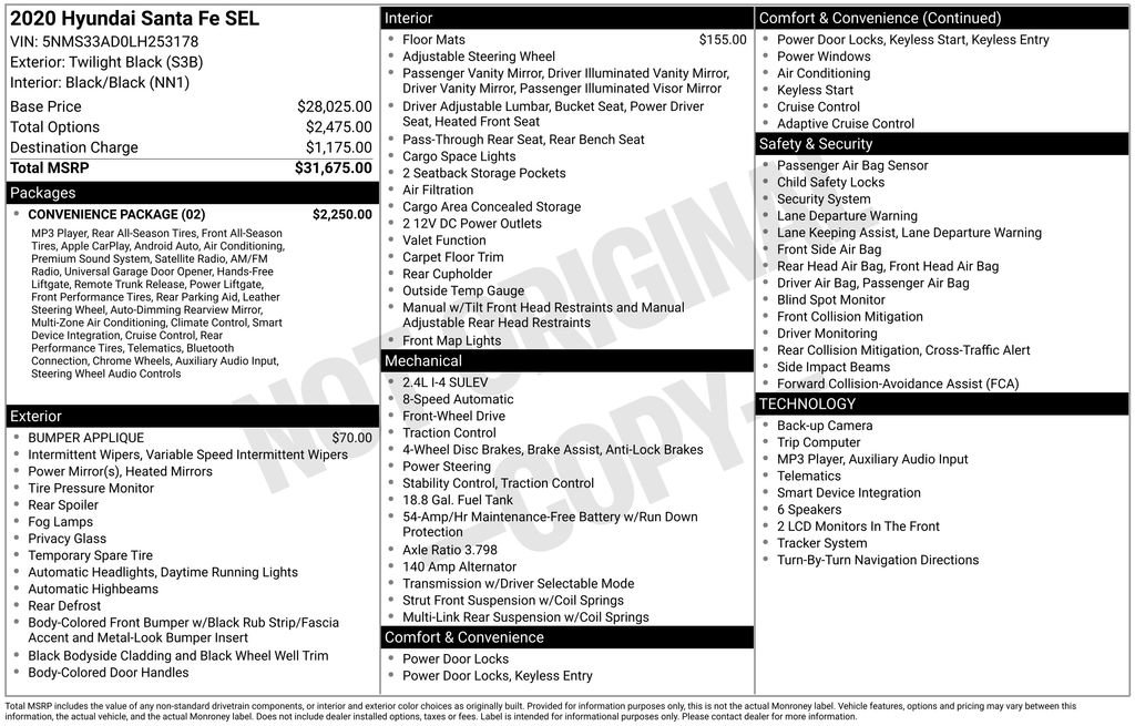 Used 2020 Hyundai Santa Fe SEL w/ Convenience Package FWD image 6