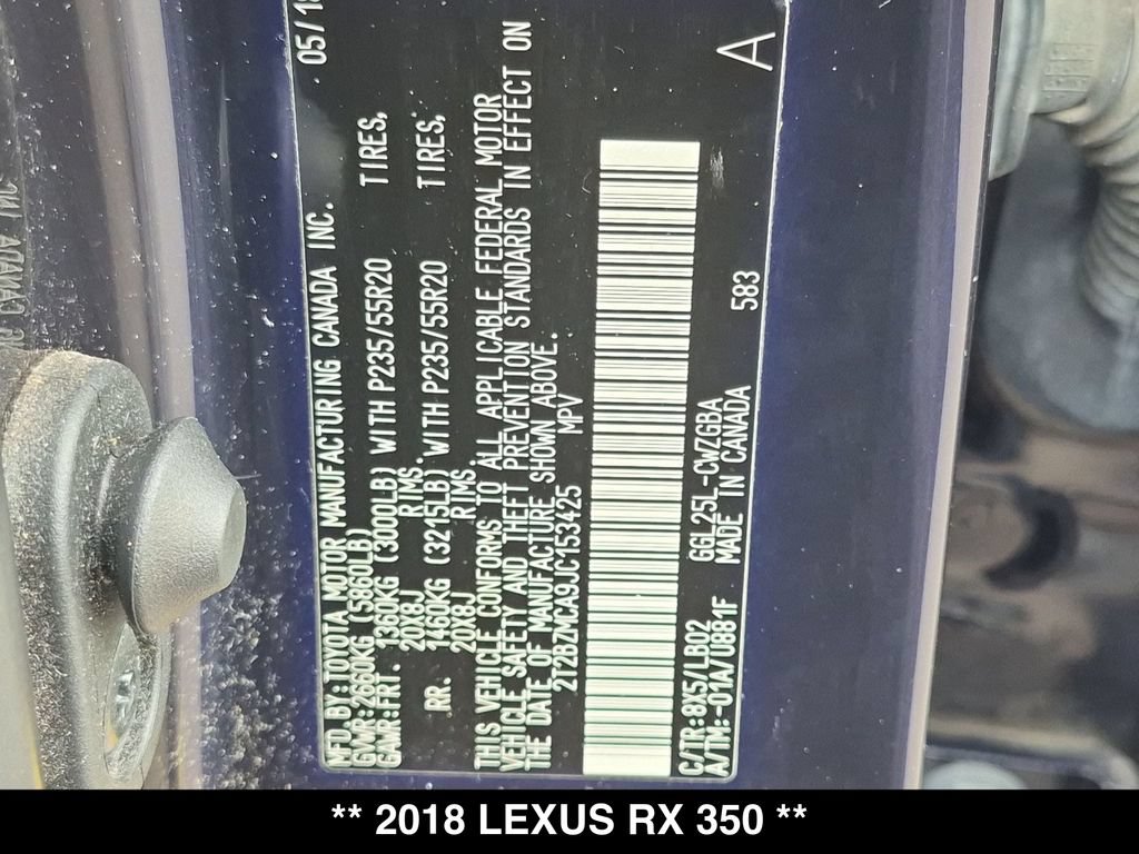 Used 2018 Lexus RX 350 AWD w/ Premium Package image 30