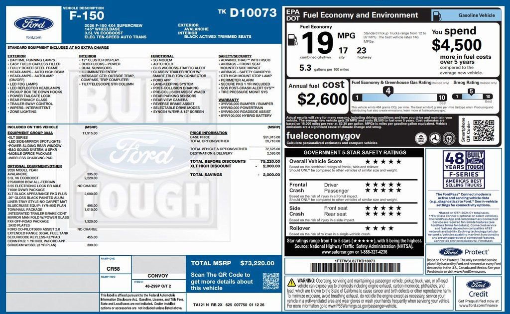 New 2026 Ford F150 XLT w/ Equipment Group 303A High image 2