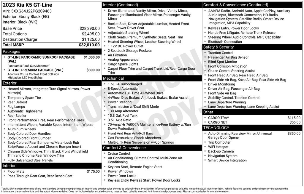 Certified 2023 Kia K5 GT-Line AWD/4WD image 10