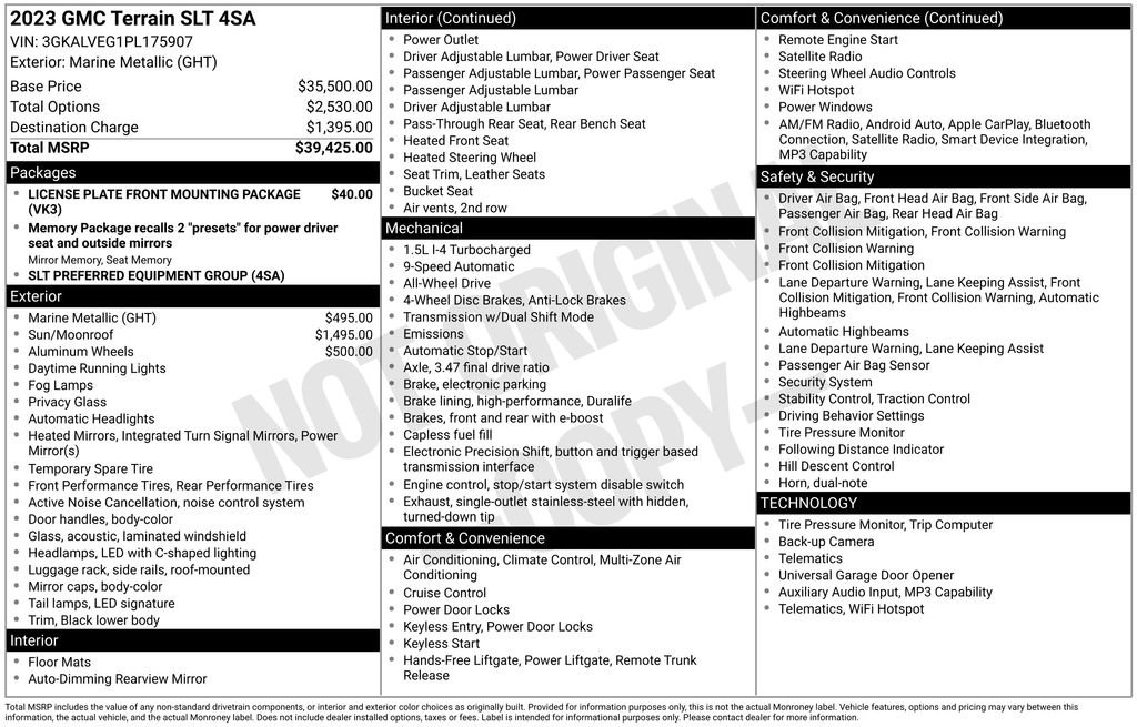 Certified 2023 GMC Terrain SLT AWD/4WD image 39